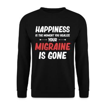 Le bonheur, c’est le moment où l’on se rend compte que - Sweat-shirt Unisexe - noir - Devant - Alina (178cm) & Michal (187cm)