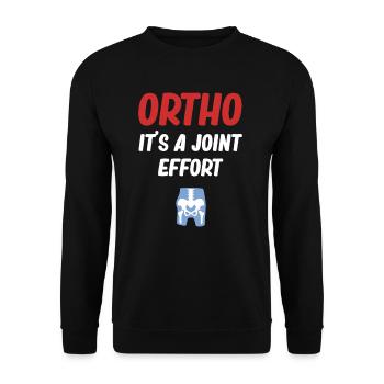 ortho ortho it's a joint effort lus - Unisex Sweatshirt - black - Front - Alina (178cm) & Michal (187cm)