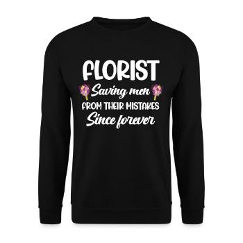 Les fleuristes sauvent des hommes de leur vie depuis des lustres. - Sweat-shirt Unisexe - noir - Devant - Alina (178cm) & Michal (187cm)
