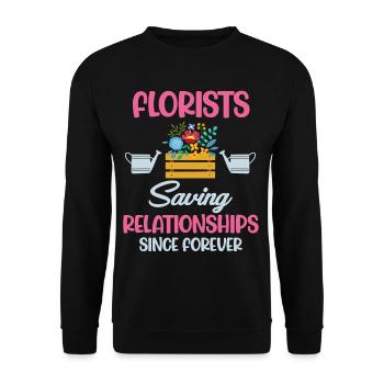 Les fleuristes sauvent leur relation pour des lustres - Sweat-shirt Unisexe - noir - Devant - Alina (178cm) & Michal (187cm)