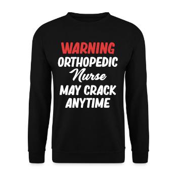 Avertissement orthopédique : l’infirmière orthopédique peut - Sweat-shirt Unisexe - noir - Devant - Alina (178cm) & Michal (187cm)