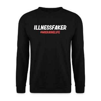 Illnessfaker #migrainelife Sickness Disorder - Unisex Sweatshirt - black - Front - Alina (178cm) & Michal (187cm)