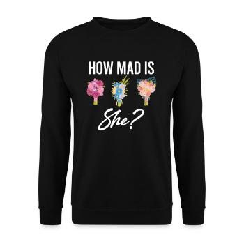 Wie Wütend Ist Sie? Lustiger Florist Botanischer - Unisex Pullover - Schwarz - Vorne - Alina (178cm) & Michal (187cm)