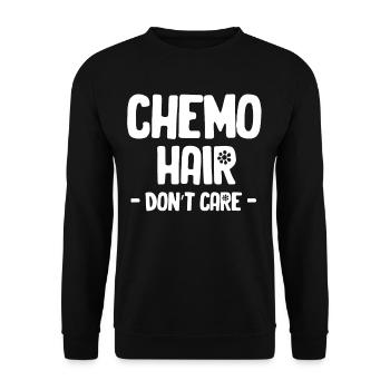 Chemo-haare Kümmern Sich Nicht Um Strahlung - Unisex Pullover - Schwarz - Vorne - Alina (178cm) & Michal (187cm)
