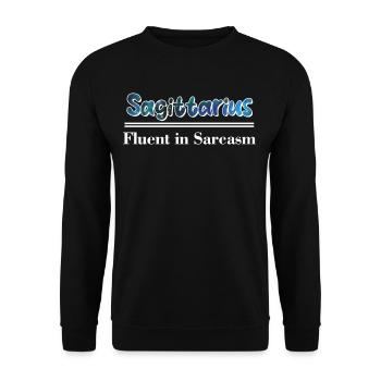 Le Sagittaire parle couramment le chinois sarcastique - Sweat-shirt Unisexe - noir - Devant - Alina (178cm) & Michal (187cm)