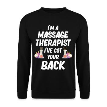 I'm a massage therapist I have your - Unisex Sweatshirt - black - Front - Alina (178cm) & Michal (187cm)