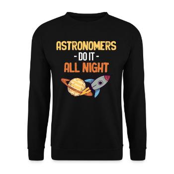 Astronomen Machen Die Ganze Nacht - Unisex Pullover - Schwarz - Vorne - Alina (178cm) & Michal (187cm)