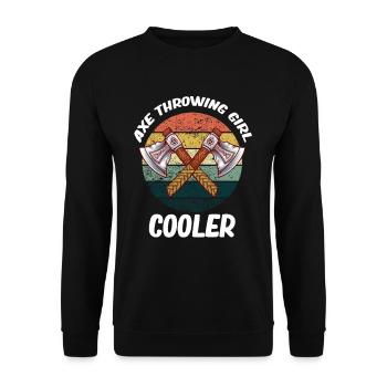 Hache Lancer Fille Cool Tronçonneuse Bushcraft - Sweat-shirt Unisexe - noir - Devant - Alina (178cm) & Michal (187cm)
