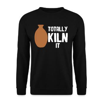 Total Kiln It Funny Ceramics - Unisex Sweatshirt - black - Front - Alina (178cm) & Michal (187cm)
