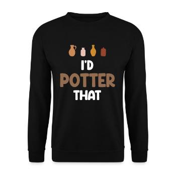 I would make this fun pottery artwork - Unisex Sweatshirt - black - Front - Alina (178cm) & Michal (187cm)