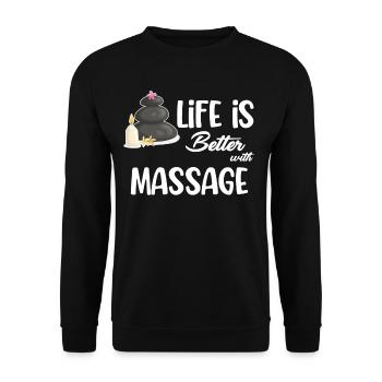 Life Is Better With Massage Therapist - Unisex Sweatshirt - black - Front - Alina (178cm) & Michal (187cm)