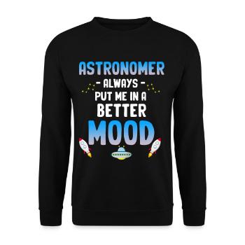 Astronomie Hat Mich Immer In Eine Bessere - Unisex Pullover - Schwarz - Vorne - Alina (178cm) & Michal (187cm)