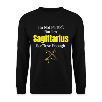 Je ne suis pas parfait, mais je suis Sagittaire - Sweat-shirt Unisexe - noir - Devant - Alina (178cm) & Michal (187cm)