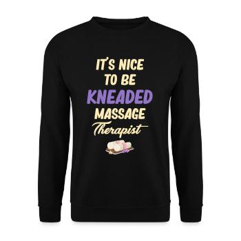 It's nice to be kneaded, - Unisex Sweatshirt - black - Front - Alina (178cm) & Michal (187cm)