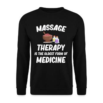 La massothérapie est la forme la plus ancienne de - Sweat-shirt Unisexe - noir - Devant - Alina (178cm) & Michal (187cm)