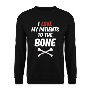 Ich Liebe Meine Patienten Bis Auf Die Knochen - Unisex Pullover - Schwarz - Vorne - Alina (178cm) & Michal (187cm)