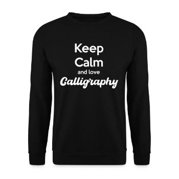 Gardez votre calme et aimez l’artisan de la calligraphie - Sweat-shirt Unisexe - noir - Devant - Alina (178cm) & Michal (187cm)