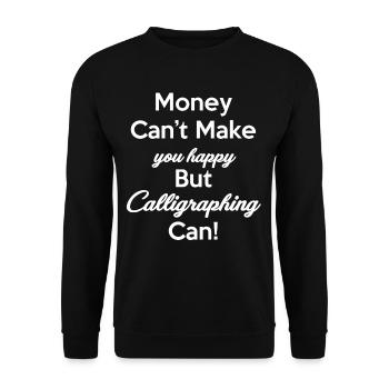 L’argent ne peut pas vous rendre heureux, mais - Sweat-shirt Unisexe - noir - Devant - Alina (178cm) & Michal (187cm)