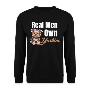 De vrais hommes possèdent des Yorkies Weimaran - Sweat-shirt Unisexe - noir - Devant - Alina (178cm) & Michal (187cm)
