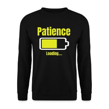 Patience Is Loaded Funny Impatience Calm - Unisex Sweatshirt - black - Front - Alina (178cm) & Michal (187cm)