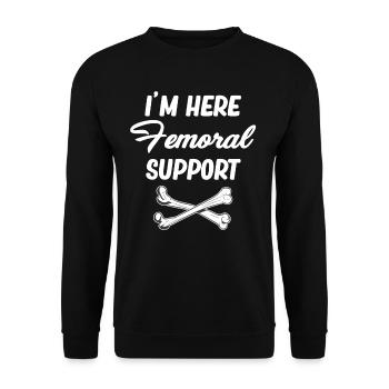 Ich Bin Hier Femurunterstützung Orthopädischer - Unisex Pullover - Schwarz - Vorne - Alina (178cm) & Michal (187cm)