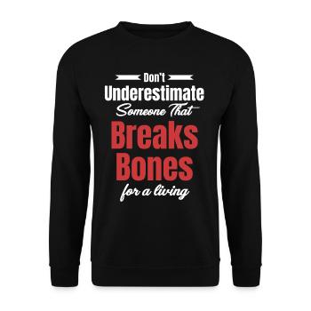 Unterschätzen Sie Nicht Jemanden, Der Sich - Unisex Pullover - Schwarz - Vorne - Alina (178cm) & Michal (187cm)