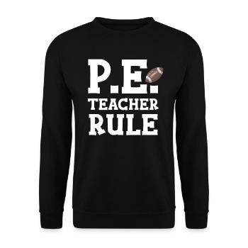 P. E.-lehrerregel P. E. Sport- Und - Unisex Pullover - Schwarz - Vorne - Alina (178cm) & Michal (187cm)