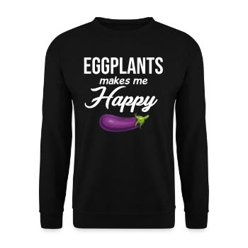 L’aubergine Aub me rend heureux amant - Sweat-shirt Unisexe - noir - Devant - Alina (178cm) & Michal (187cm)