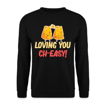 Loving You Is Ch-easy Cheese Cheddar Mozzarella - Unisex Sweatshirt - black - Front - Alina (178cm) & Michal (187cm)