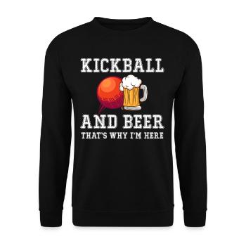 Kickball and beer That's why I'm here Football - Unisex Sweatshirt - black - Front - Alina (178cm) & Michal (187cm)