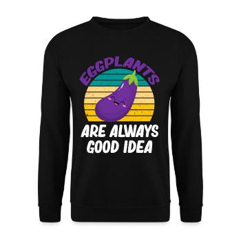 Aub Eggplant is always a good idea Eggplant - Unisex Sweatshirt - black - Front - Alina (178cm) & Michal (187cm)