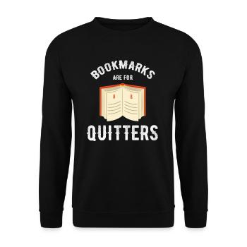 Lesezeichen Sind Für Quitter Abibliophobie - Unisex Pullover - Schwarz - Vorne - Alina (178cm) & Michal (187cm)