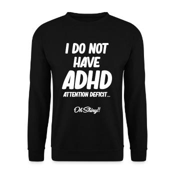 Ich Habe Kein Adhs Lustiger Hyperfokus - Unisex Pullover - Schwarz - Vorne - Alina (178cm) & Michal (187cm)