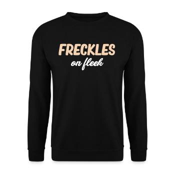 Freckles On Fleek Funny British - Unisex Sweatshirt - black - Front - Alina (178cm) & Michal (187cm)