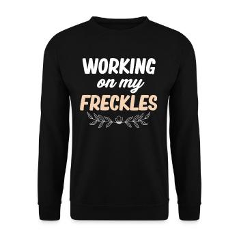Working On My Freckles Funny - Unisex Sweatshirt - black - Front - Alina (178cm) & Michal (187cm)