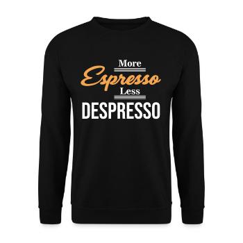 More Espresso Less Depresso Barista - Unisex Sweatshirt - black - Front - Alina (178cm) & Michal (187cm)