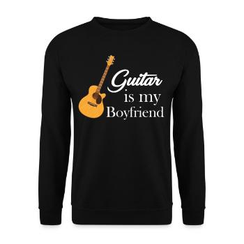 La guitare est mon amie, guitariste, musicienne, - Sweat-shirt Unisexe - noir - Devant - Alina (178cm) & Michal (187cm)