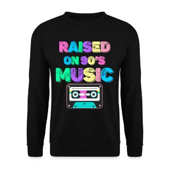 Grew up listening to 90's boomer music - Unisex Sweatshirt - black - Front - Alina (178cm) & Michal (187cm)