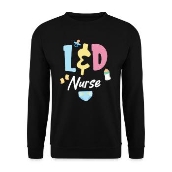 L&d Infirmière Infirmière - Sweat-shirt Unisexe - noir - Devant - Alina (178cm) & Michal (187cm)