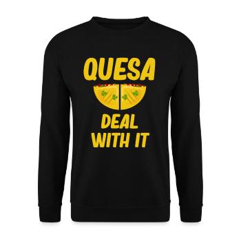 Quesa Deal With It Quesadilla Lover Burritos - Unisex Sweatshirt - black - Front - Alina (178cm) & Michal (187cm)
