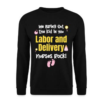 Nous faisons ressortir l’enfant qui sommeille en vous - Sweat-shirt Unisexe - noir - Devant - Alina (178cm) & Michal (187cm)