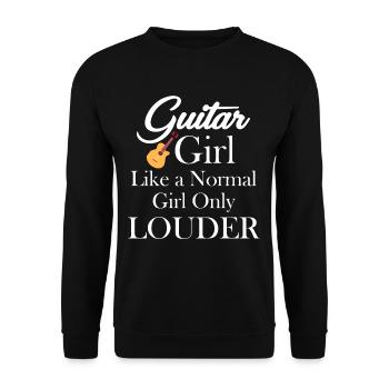 Guitar Girl Like A Normal Girl Nur Lautere - Unisex Pullover - Schwarz - Vorne - Alina (178cm) & Michal (187cm)