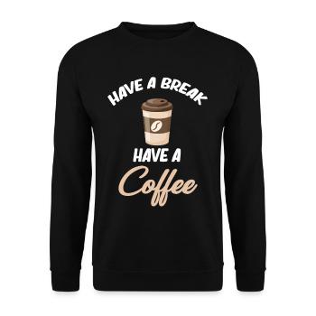 Machen Sie Eine Pause Kaffee Cafecito Espresso - Unisex Pullover - Schwarz - Vorne - Alina (178cm) & Michal (187cm)