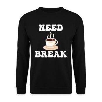 Besoin d’une pause Pause café Cafecito - Sweat-shirt Unisexe - noir - Devant - Alina (178cm) & Michal (187cm)