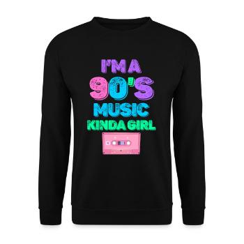 I'm A 90's Music Kinda Girl Lover Boomer Age - Unisex Sweatshirt - black - Front - Alina (178cm) & Michal (187cm)