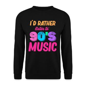 Ich Höre Lieber 90er-jahre-musik, Boomer-age, - Unisex Pullover - Schwarz - Vorne - Alina (178cm) & Michal (187cm)