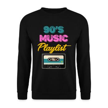 90s Music Playlist Boomer Funny Age Man - Unisex Sweatshirt - black - Front - Alina (178cm) & Michal (187cm)