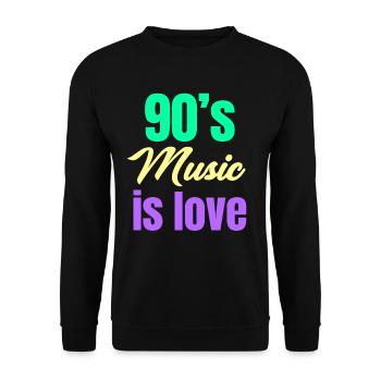 90s Music Is Love Boomer Funny - Unisex Sweatshirt - black - Front - Alina (178cm) & Michal (187cm)