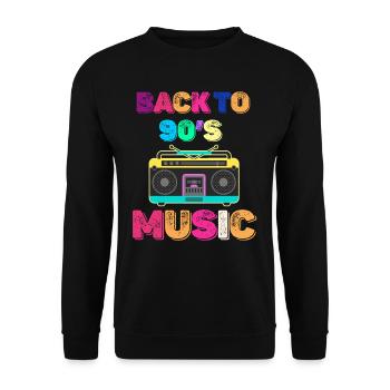 Back to 90s Music Lovers Boomer - Unisex Sweatshirt - black - Front - Alina (178cm) & Michal (187cm)