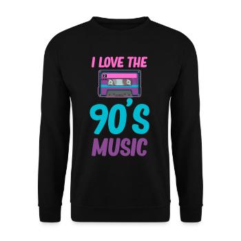 I love the music of the 90s Boomer Funny - Unisex Sweatshirt - black - Front - Alina (178cm) & Michal (187cm)